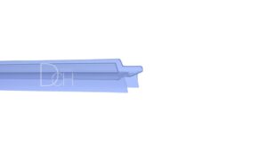 Uszczelka pozioma SanSwiss na drzwi do szkła 8mm x 1000 mm PUR 1 lewa