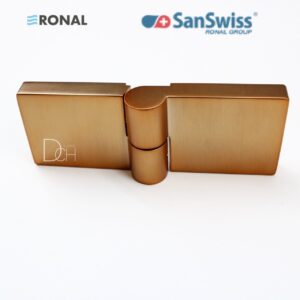 Zawias  SanSwiss szkło-szkło  do szkła 6 mm miedź 1 sztuka (2 kostki) lewy